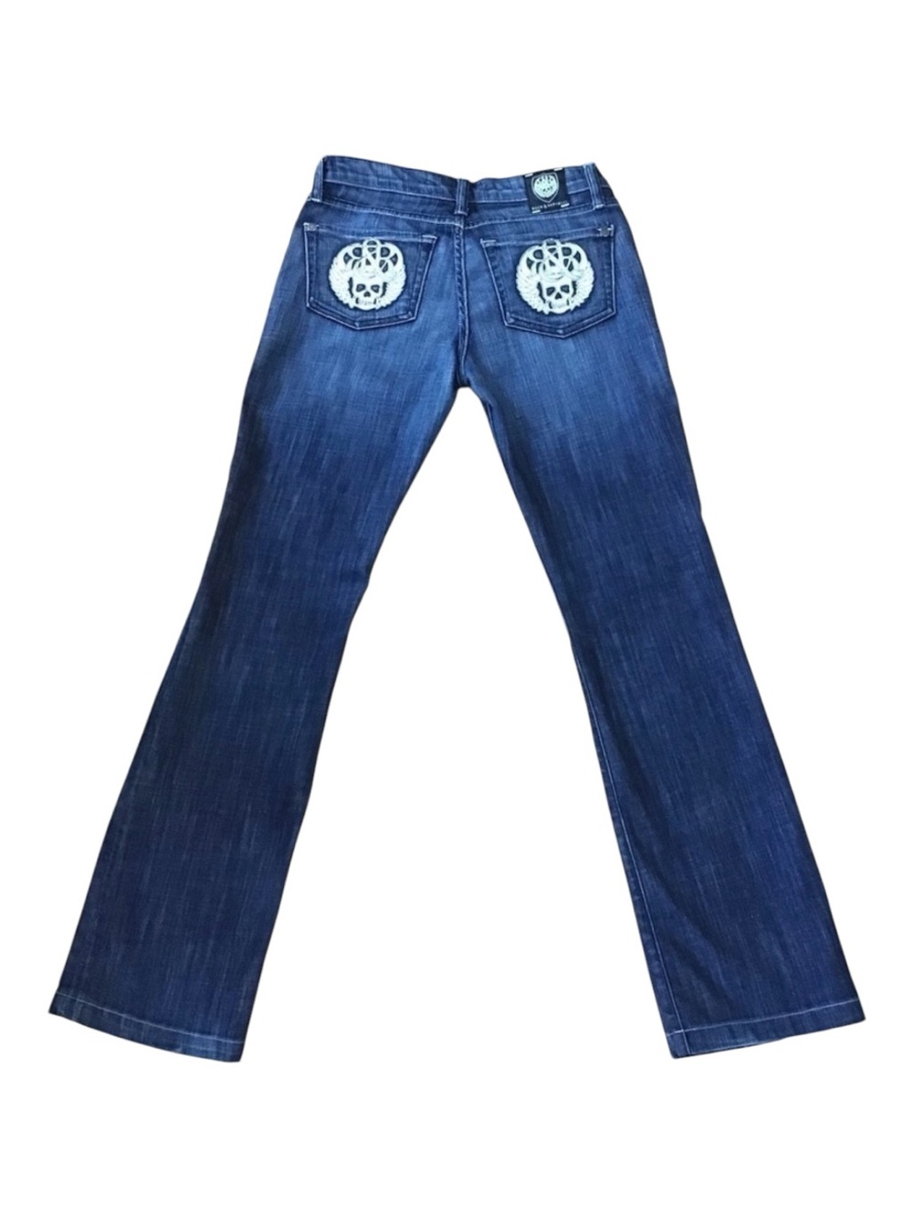 ROCK & republic women jeans bootcut to wide legs skulls sz25 embroidered pockets
